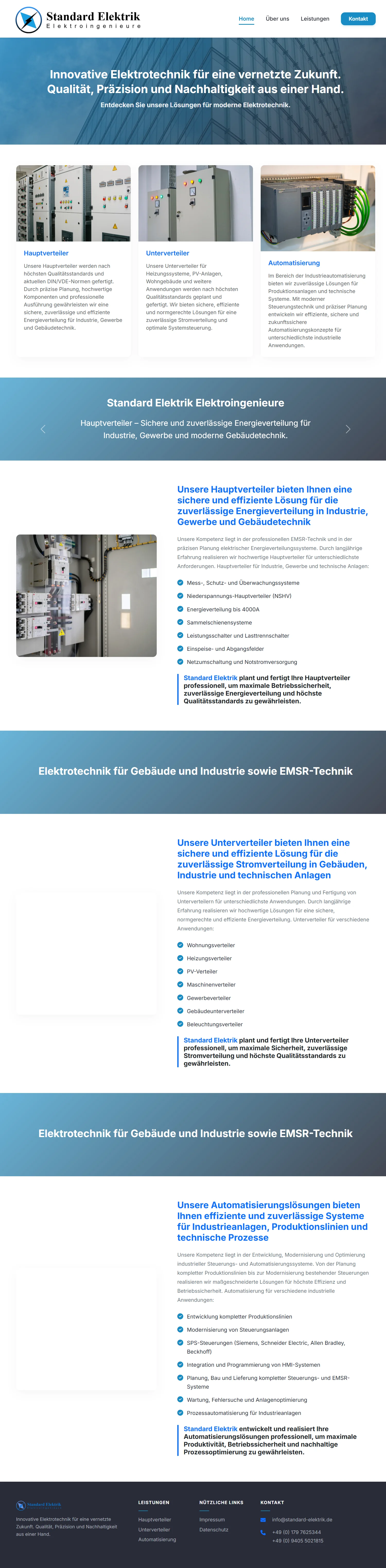 Standard Elektrik Germany website preview