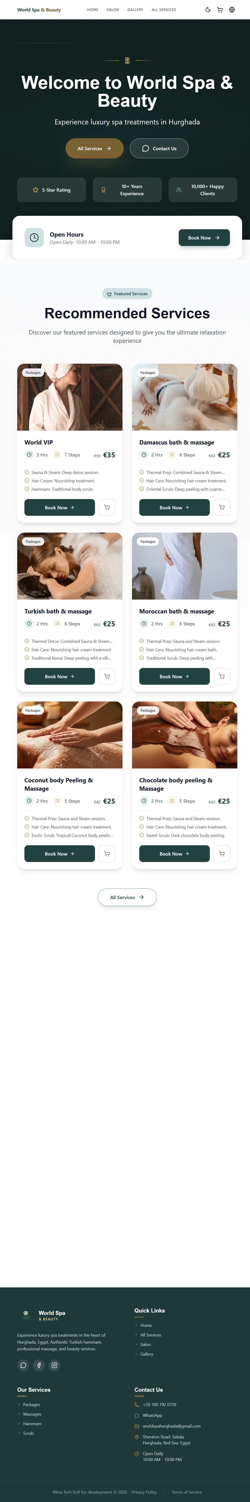 World Spa Hurghada website preview